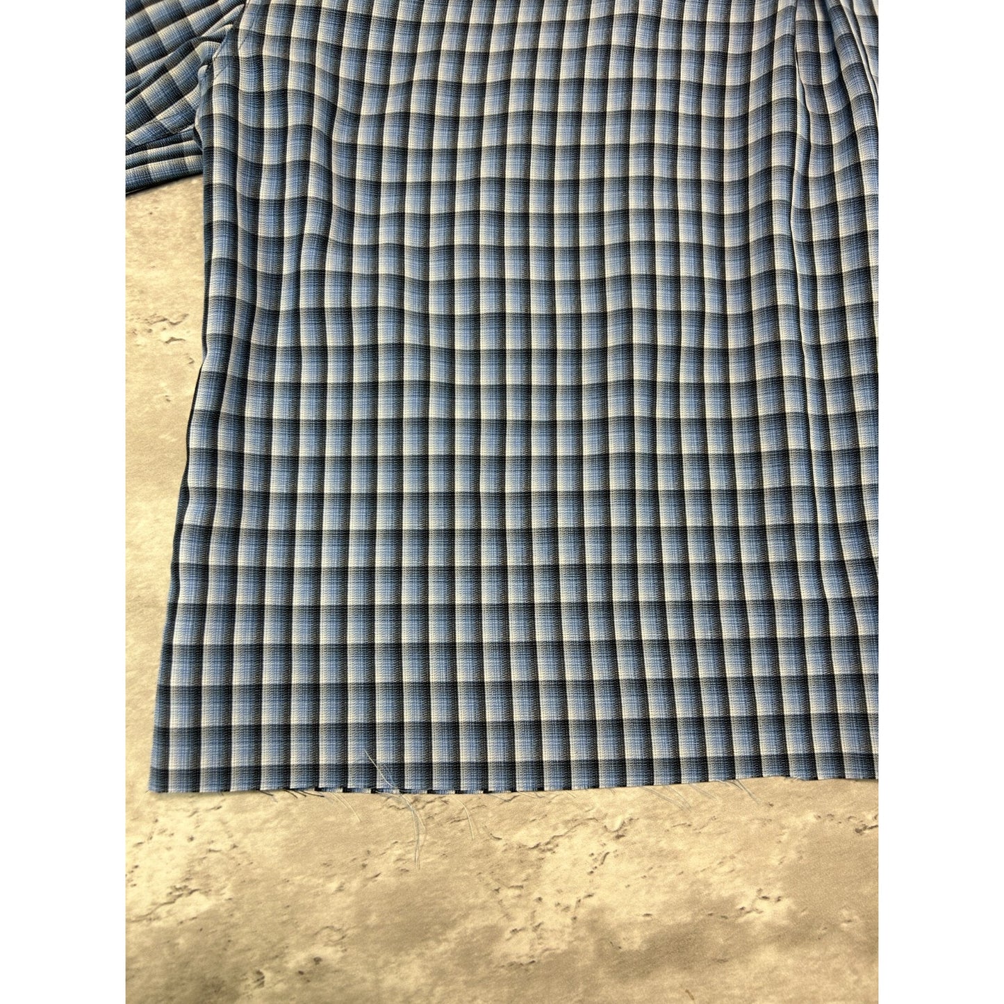 Vintage Designs Single Pocket Plaid Cropped Button Up Shirt Size XL Blue