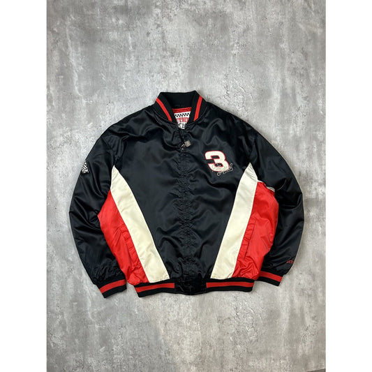 Vintage 90s Dale Earnhardt #3 Nascar Embroidered Satin Bomber Jacket Size Large