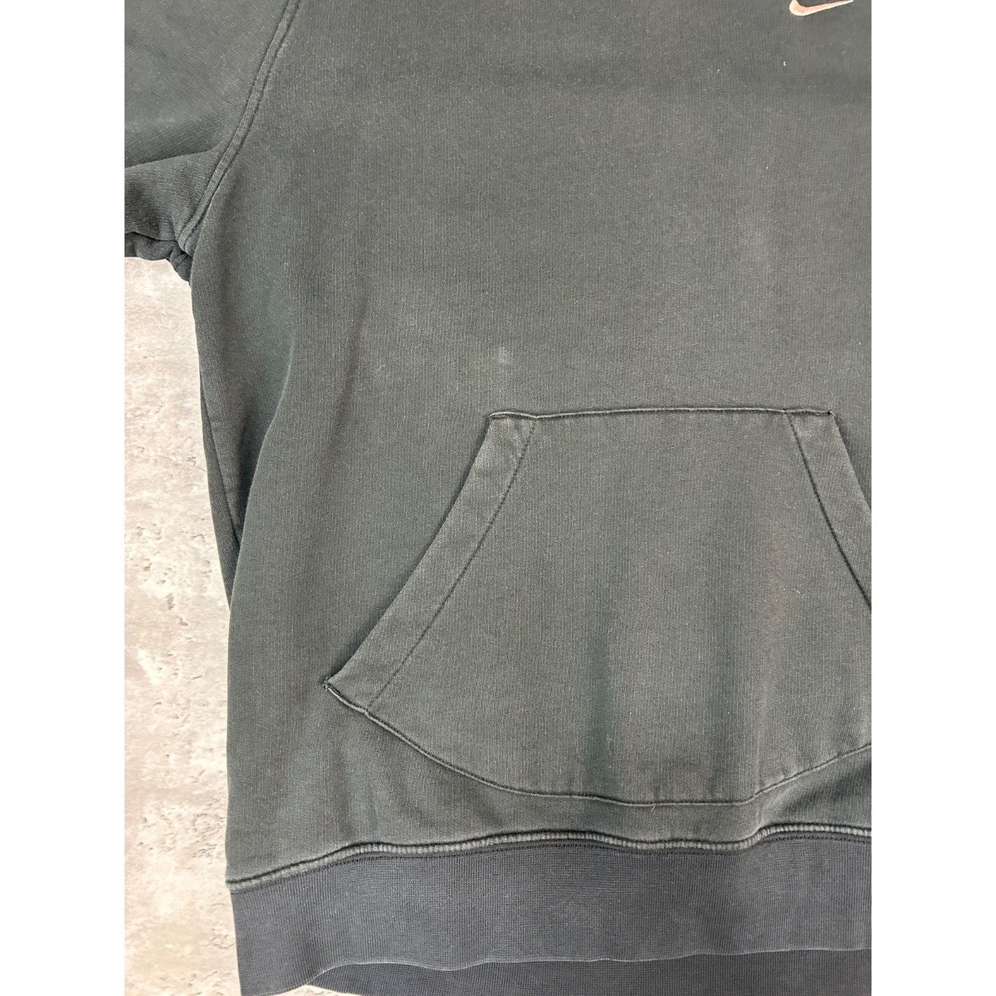 Vintage Nike Embroidered Mini Swoosh Hooded Sweatshirt Size Large Black