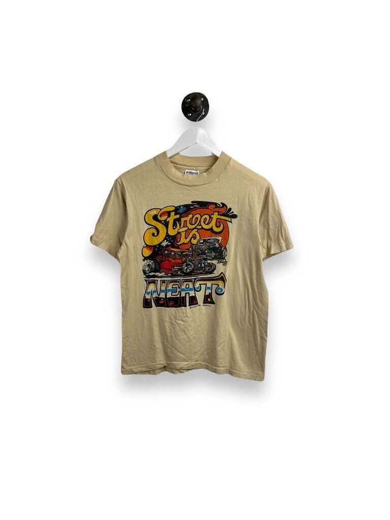 Vintage 80s Street Is Neat Hot Rod Car Graphic T-Shirt Size Medium