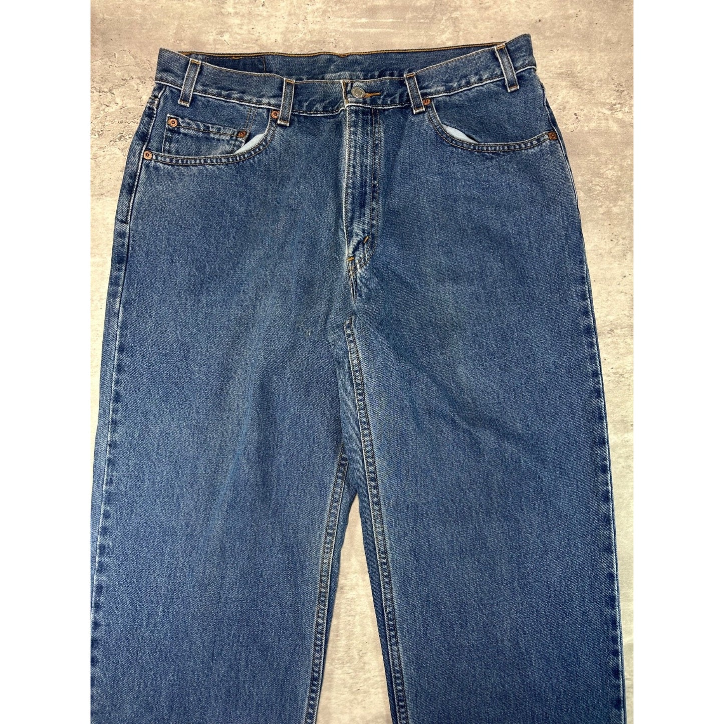Vintage 90s Levis 550 Red Tab Medium Wash Denim Pants Size 35 Blue