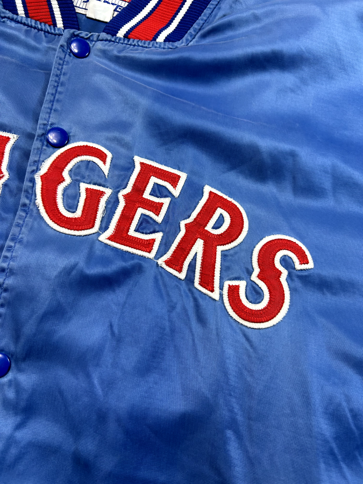 Vintage 90s Texas Rangers MLB Embroidered Starter Bomber Jacket Size XL