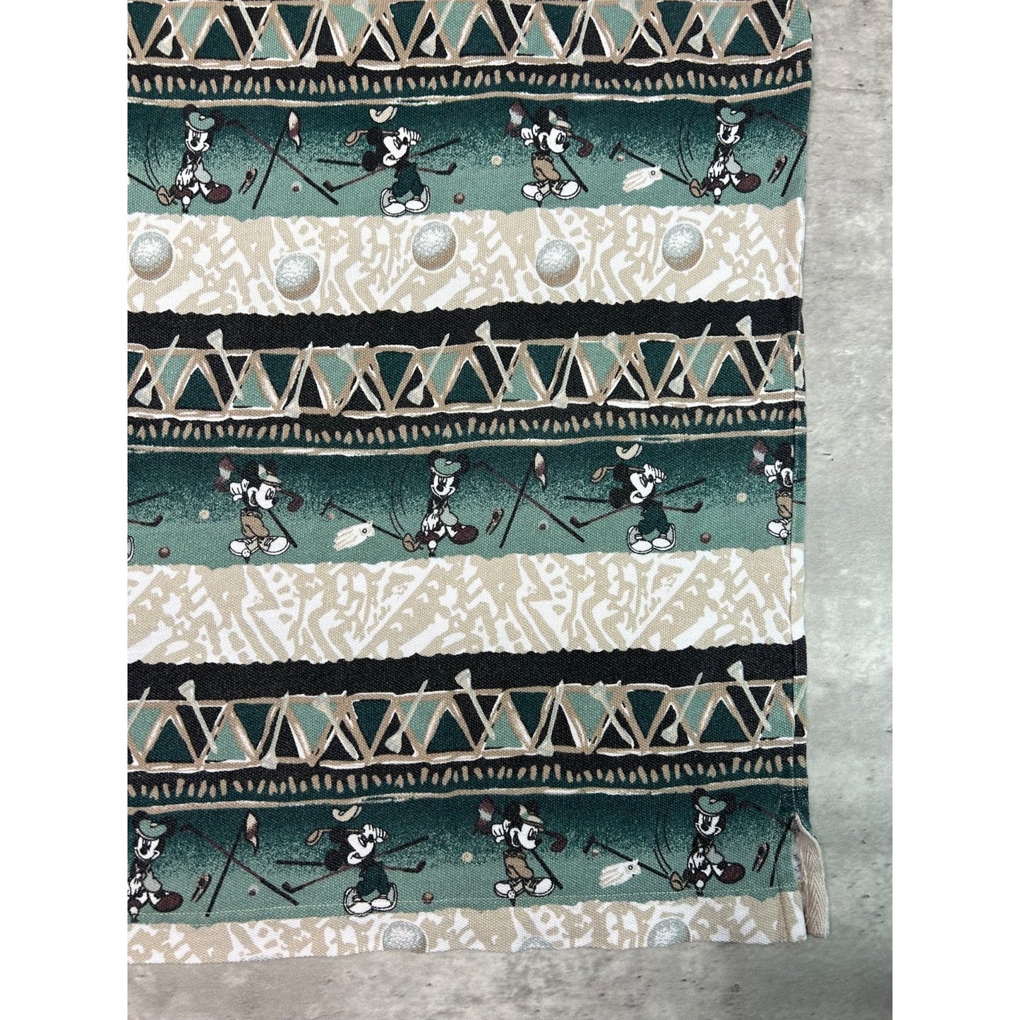 Vintage 90s Disney Mickey Mouse Golf All Over Print Polo Button Up Shirt Size XL