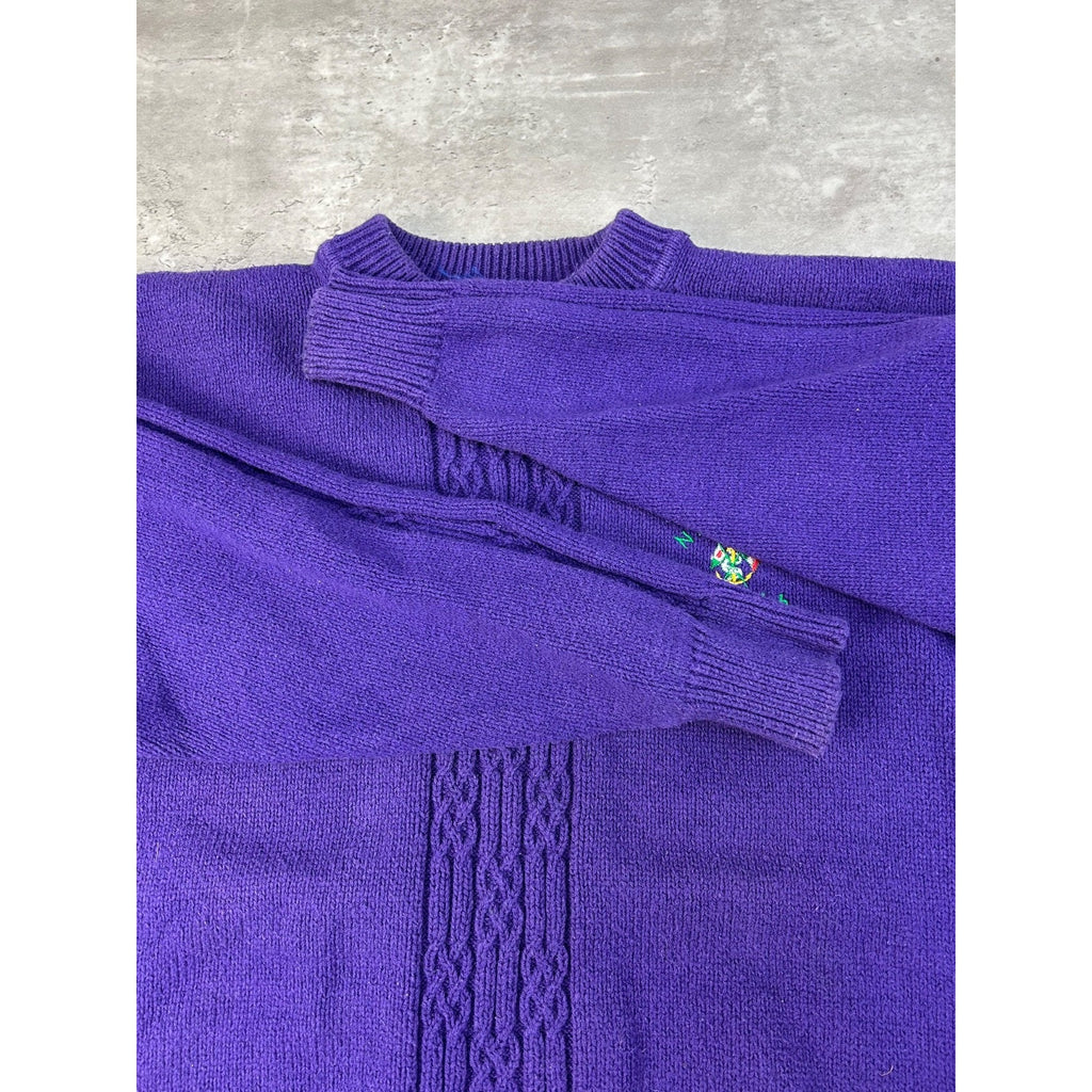 Vintage 90s Nautica Yacht Club Embroidered Pullover Knit Sweater Size Medium