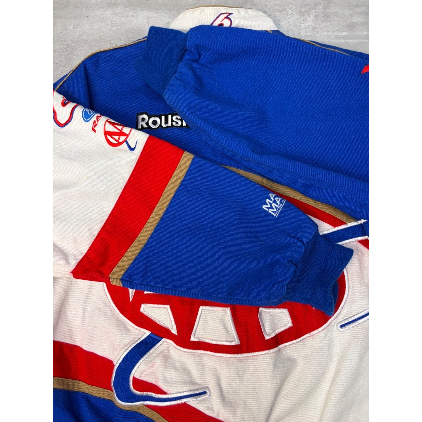 Vintage Mark Martin #6 Nascar AAA Embroidered Racing Jacket Size Medium
