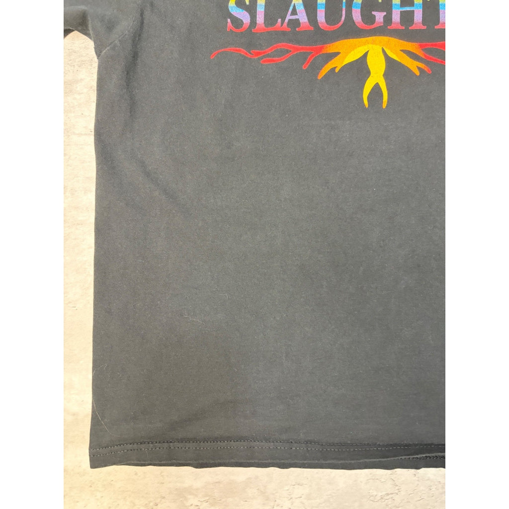 2000 Slaughter Stay Up All F**king Night Glam Metal Graphic T-Shirt Size XL