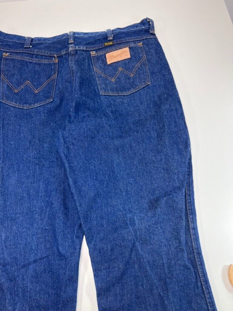 Vintage 60s Wrangler Dark Wash Flared Denim Pants Size 38