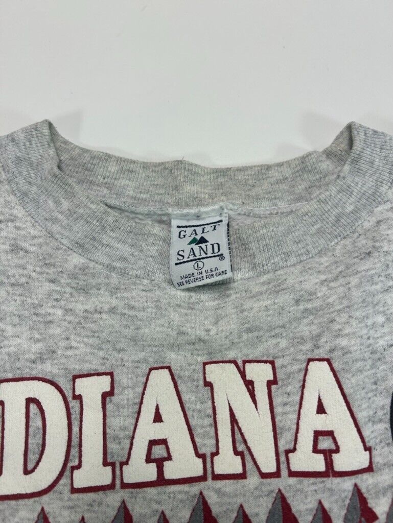 Vintage 90s Indiana Indians NCAA Crest Graphic Spellout Sweatshirt Size Large