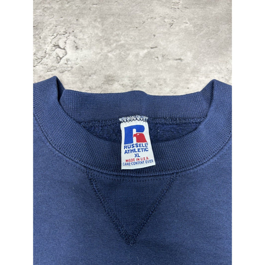 Vintage 90s UNC Tarheels NCAA Embroidered Spellout Sweatshirt Size XL Blue