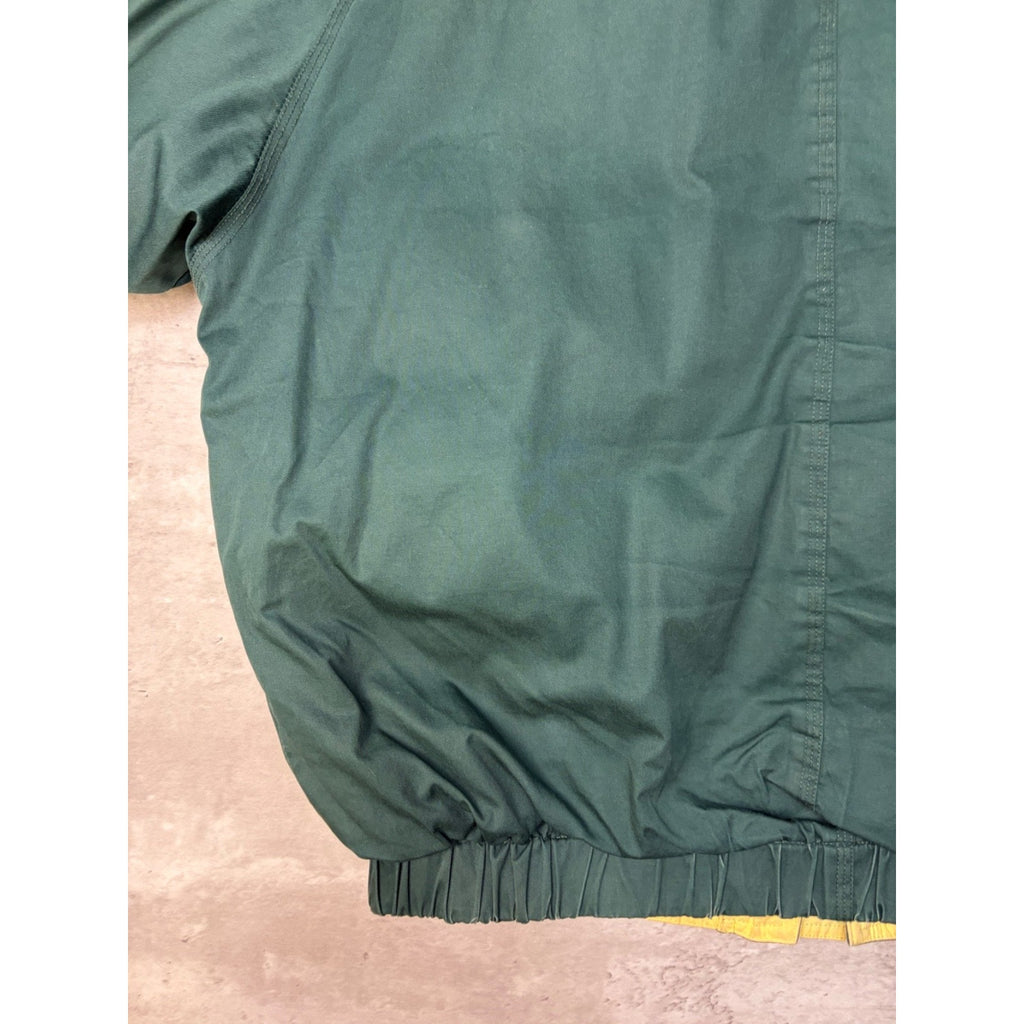 Vintage Nautica Leather Patch Insulated Full Zip BomberJacket Size Large
