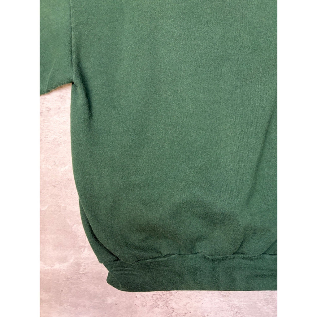 Vintage 90s Golf Embroidered Plaid Spellout Graphic Green Sweatshirt Size XL