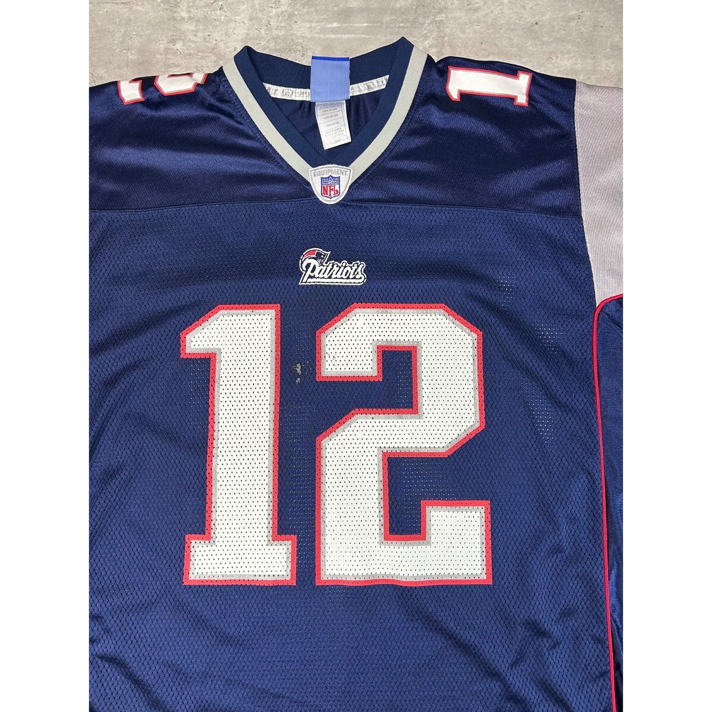 Vintage Tom Brady #12 New England Patriots NFL Reebok Football Jersey Size Large