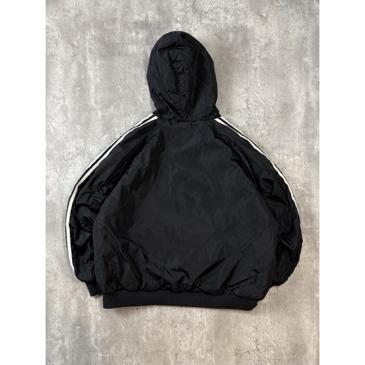 Vintage 90s Adidas Embroidered Logo Full Zip Reversible Hooded Jacket Size Large