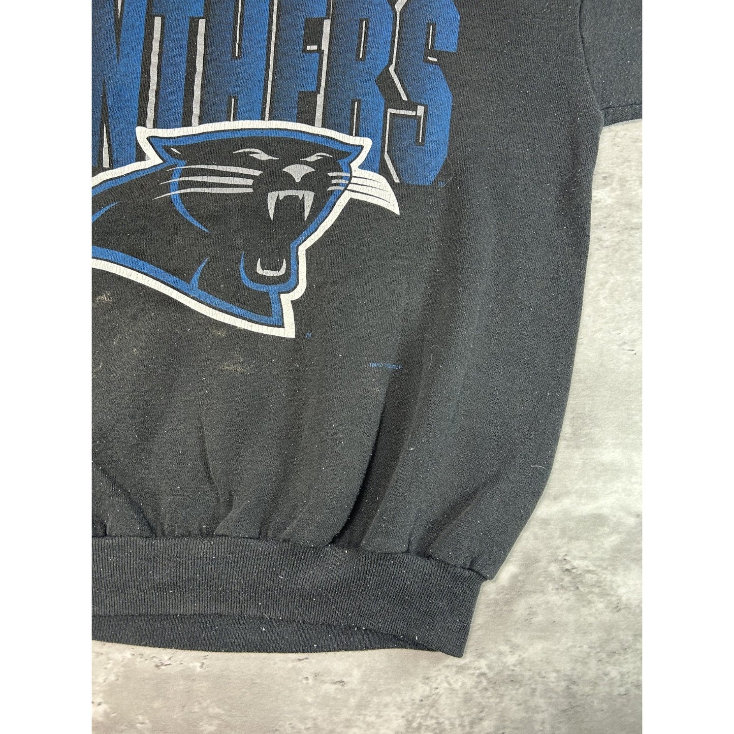 Vintage 90s Carolina Panthers NFL Big Graphic Logo Football Sweatshirt Sz Large