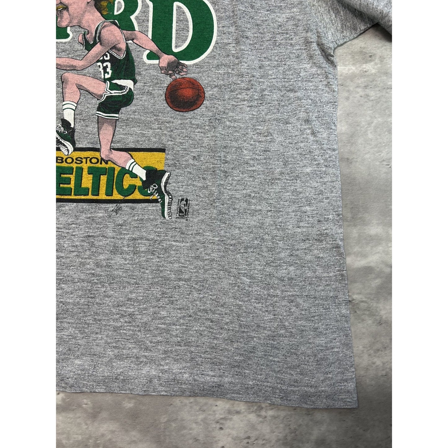 Vintage 80s Larry Bird #33 Boston Celtics Caricature Graphic T-Shirt Size XL
