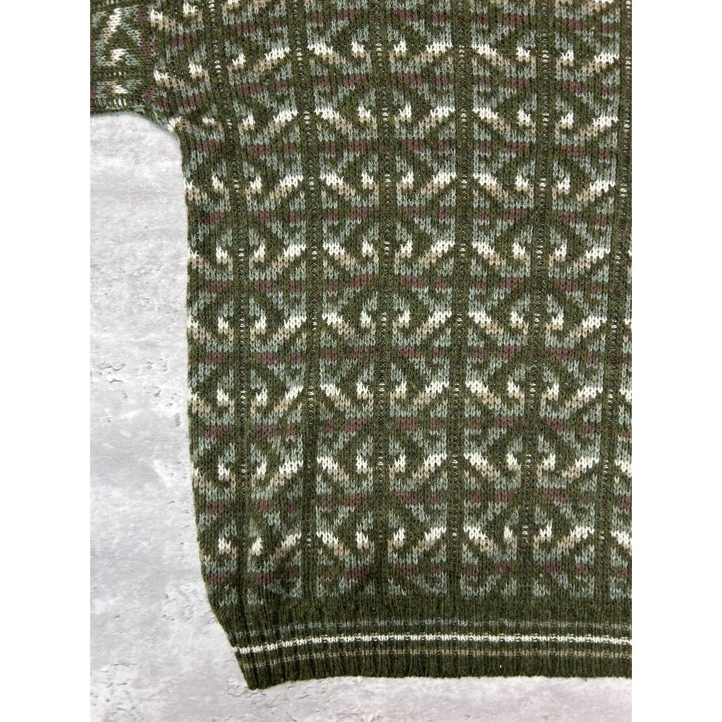 Vintage 90s Scandia Abstract Striped Print Pullover Knit Sweater Size Medium