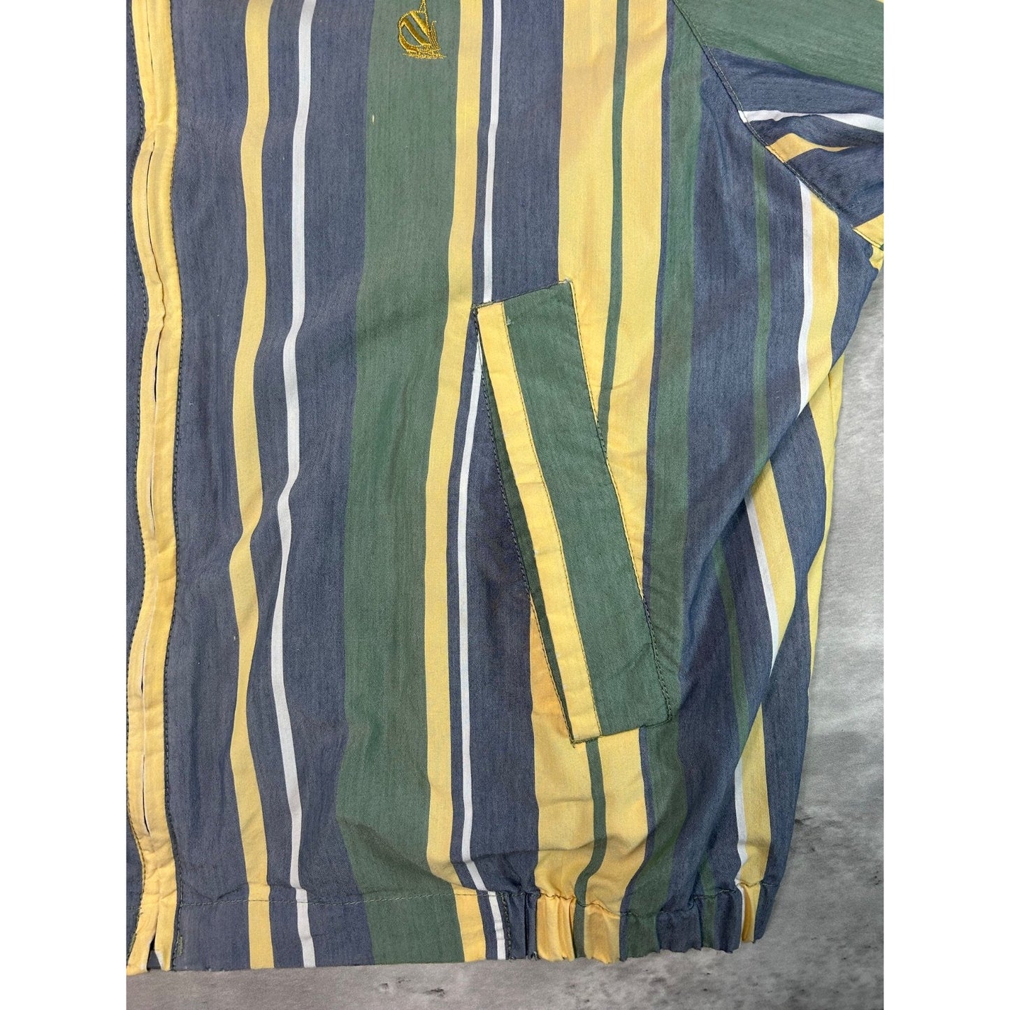 Vintage Nautica Embroidered Logo Striped Harrington Jacket Size Medium