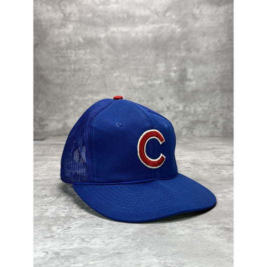 Vintage 90s Chicago Cubs MLB Embroidered Logo Trucker Snapback Trucker Hat OSFA
