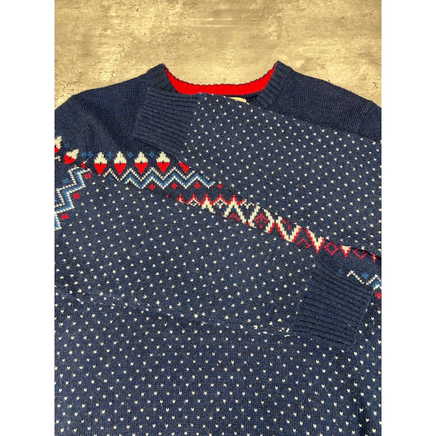 Vintage Urban Pipeline Geometric Striped Pullover Knit Sweater Size Medium