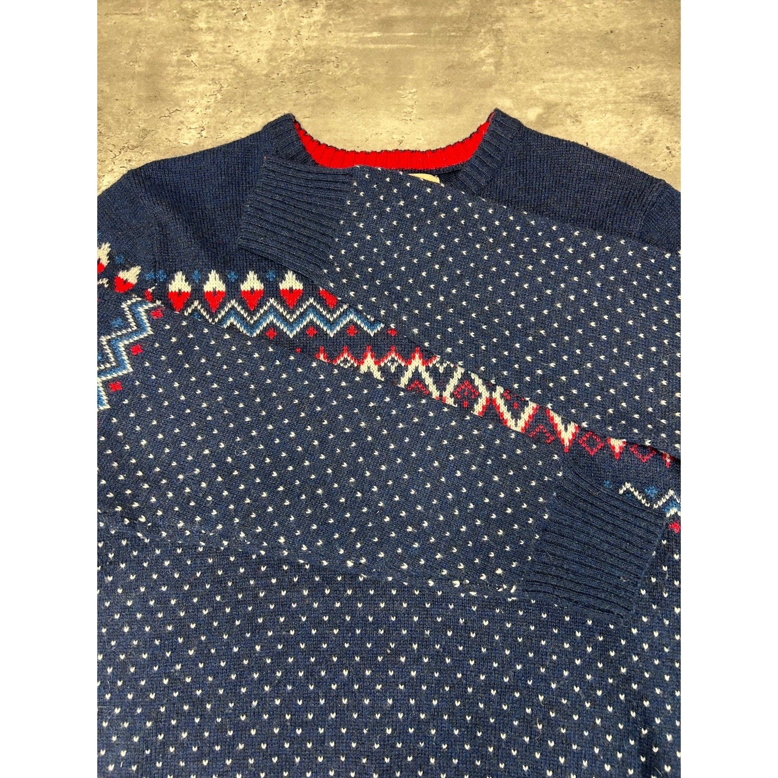 Vintage Urban Pipeline Geometric Striped Pullover Knit Sweater Size Medium
