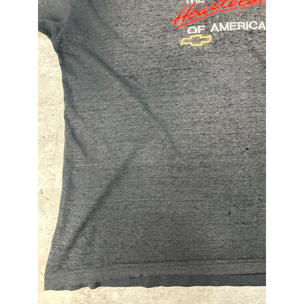 Vintage 90s Chevrolet Heartbeat Of America Embroidered T-Shirt Size Medium