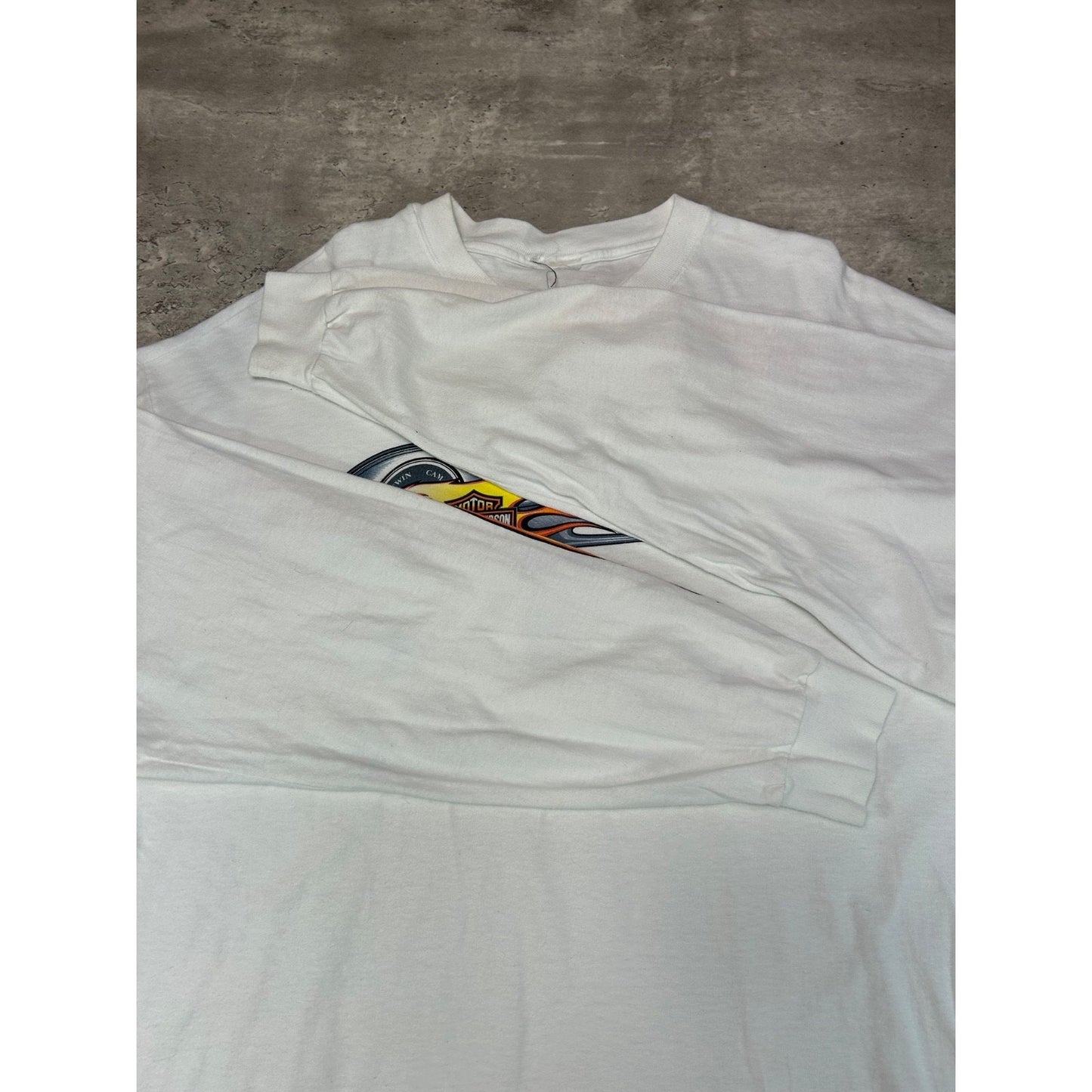 Vintage Harley Davidson Bald Eagle Graphic Flame Sleeve T-Shirt Size XL