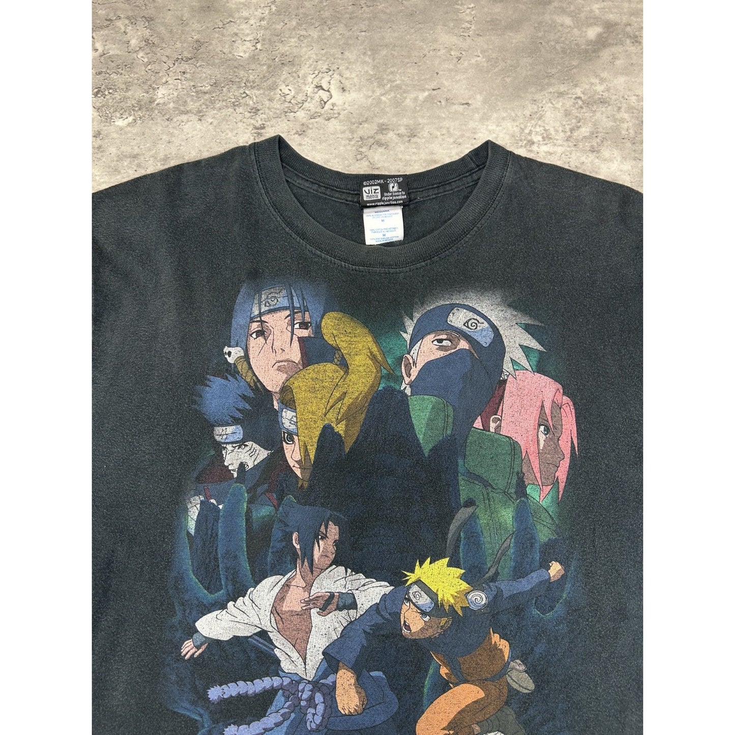 Vintage 2000s Naruto Shippuden Heroes Vs Villains Anime Promo T-Shirt Sz Medium
