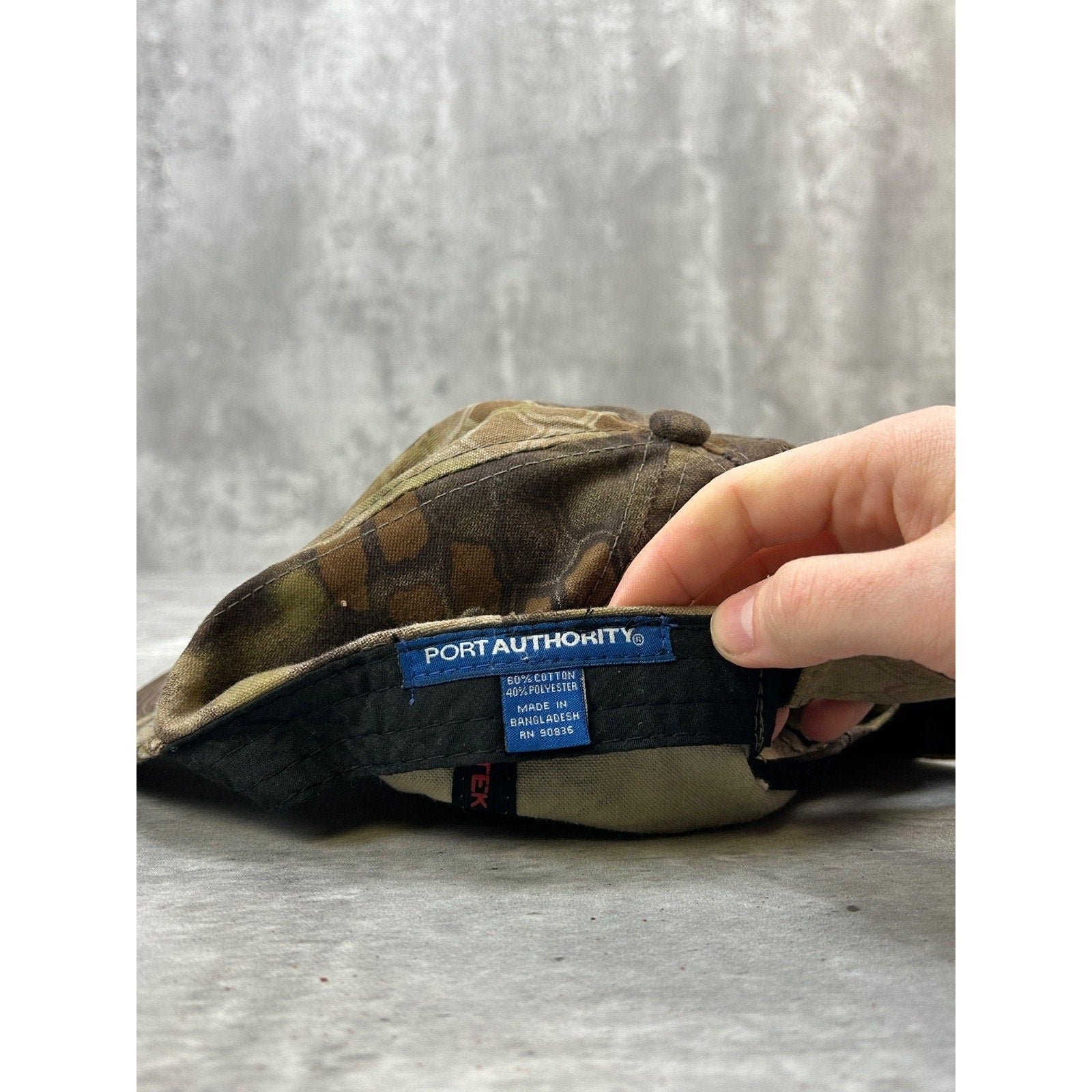Vintage K&J Trucking Embroidered Camo Print Hunting Strapback Hat OSFA