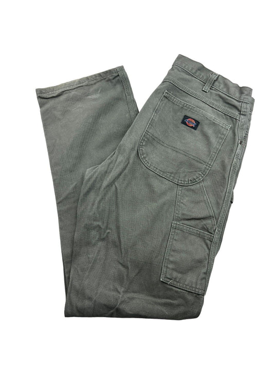 Vintage Dickies Canvas Workwear Carpenter Pants Size 36 Olive Green