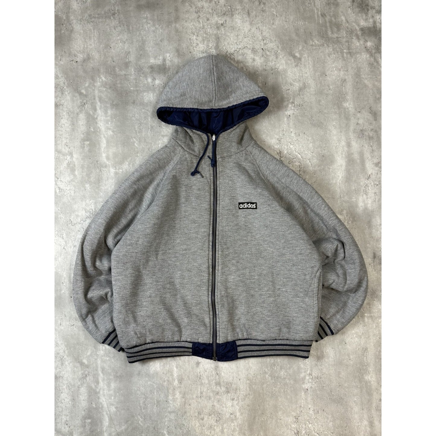 Vintage 90s Adidas Insulated Full Zip Hooded Reversible Jacket Size Large