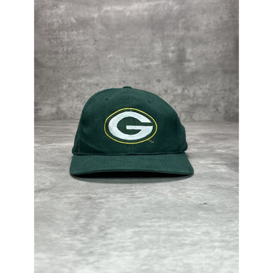 Vintage 90s Green Bay Packers NFL Embroidered Logo Strapback Hat OSFA Green