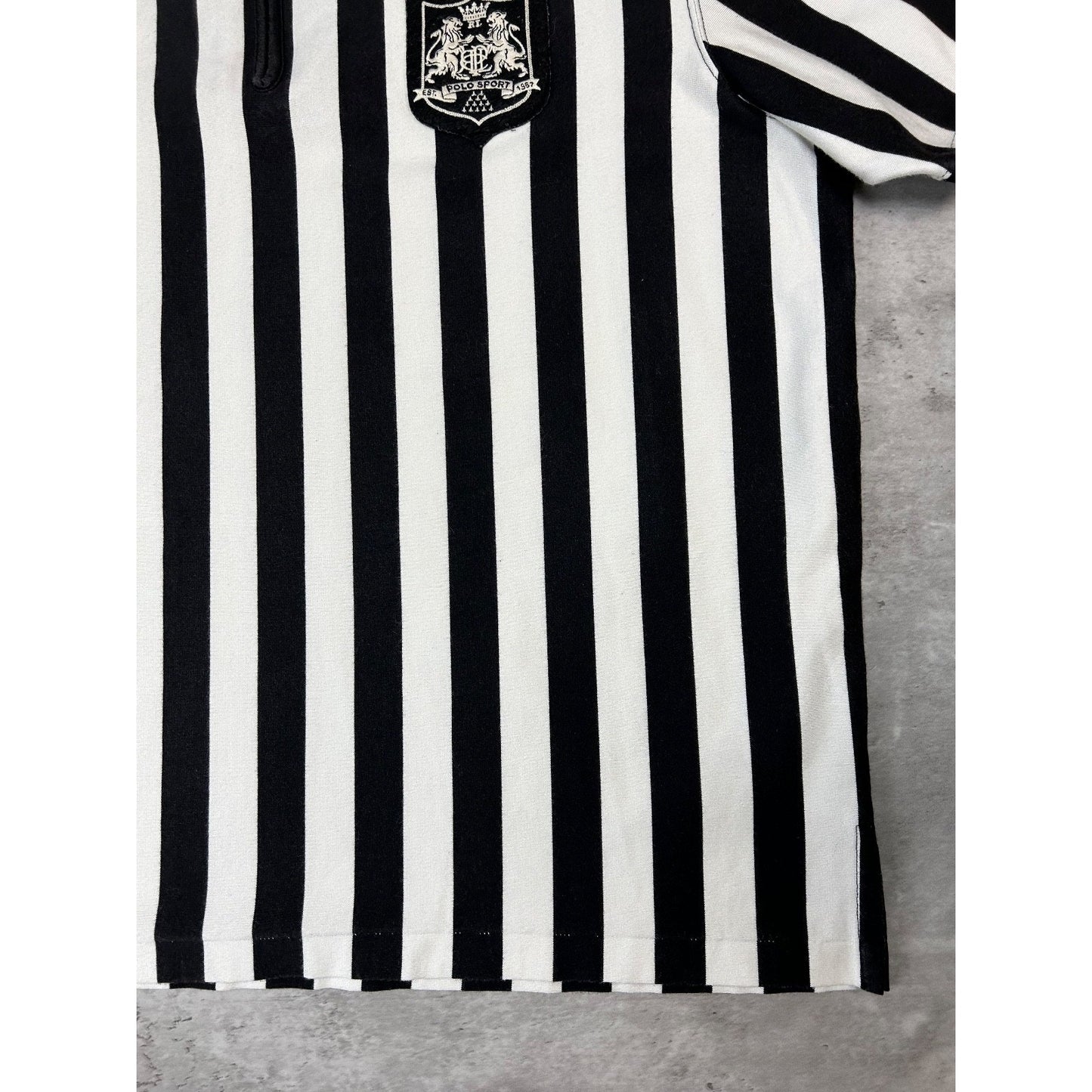 Vintage 90s Polo Sport Embroidered Crest Striped 1/4 Zip Button Up Shirt Sz 2XL