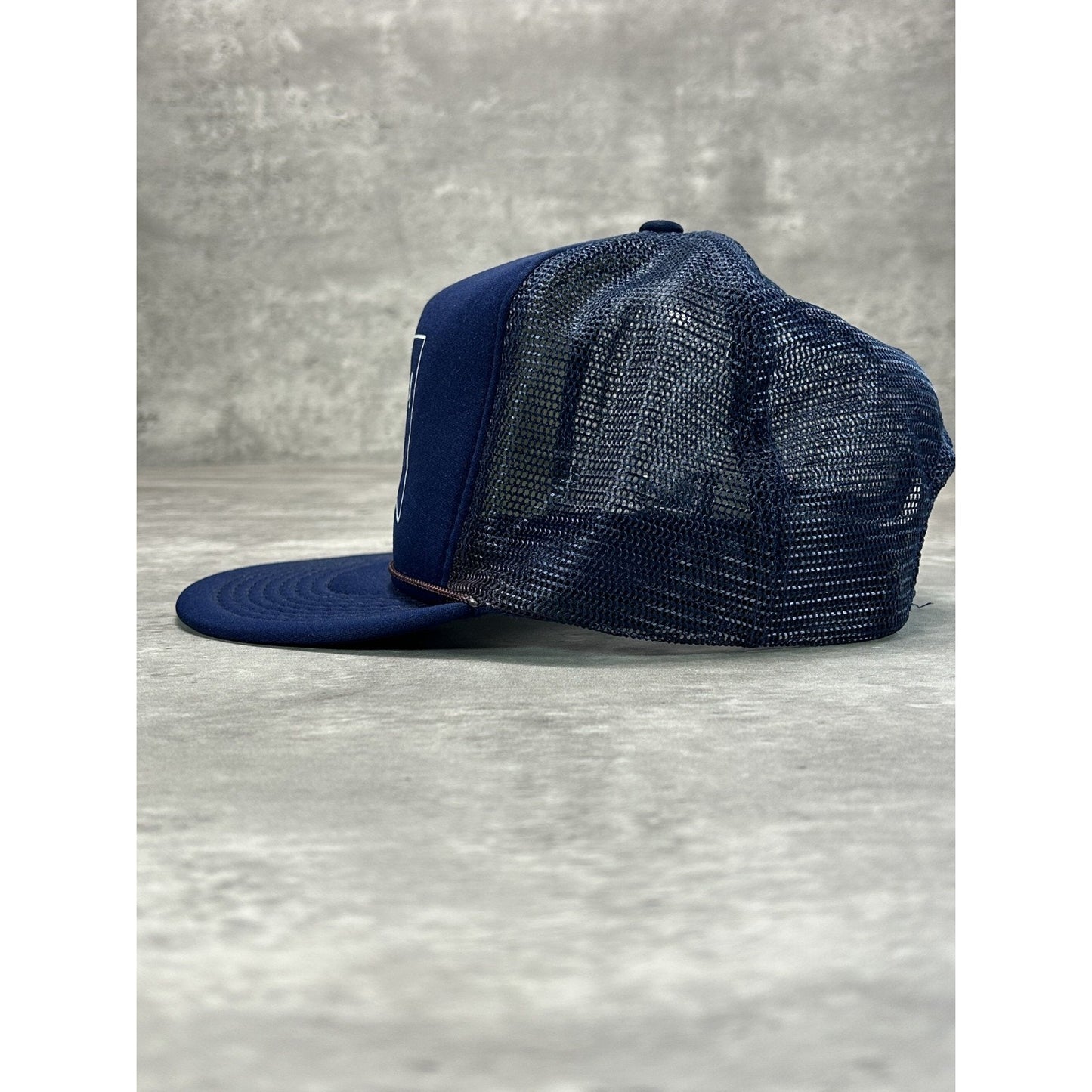 Vintage 80s SDNGEA Brookings Graphic Logo Trucker Snapback Hat OSFA Blue
