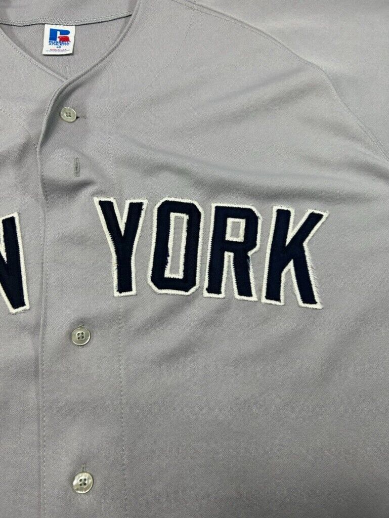 Vtg 90s Derek Jeter #2 NY Yankees Russell Athletics Authentic's Jersey 48 XL