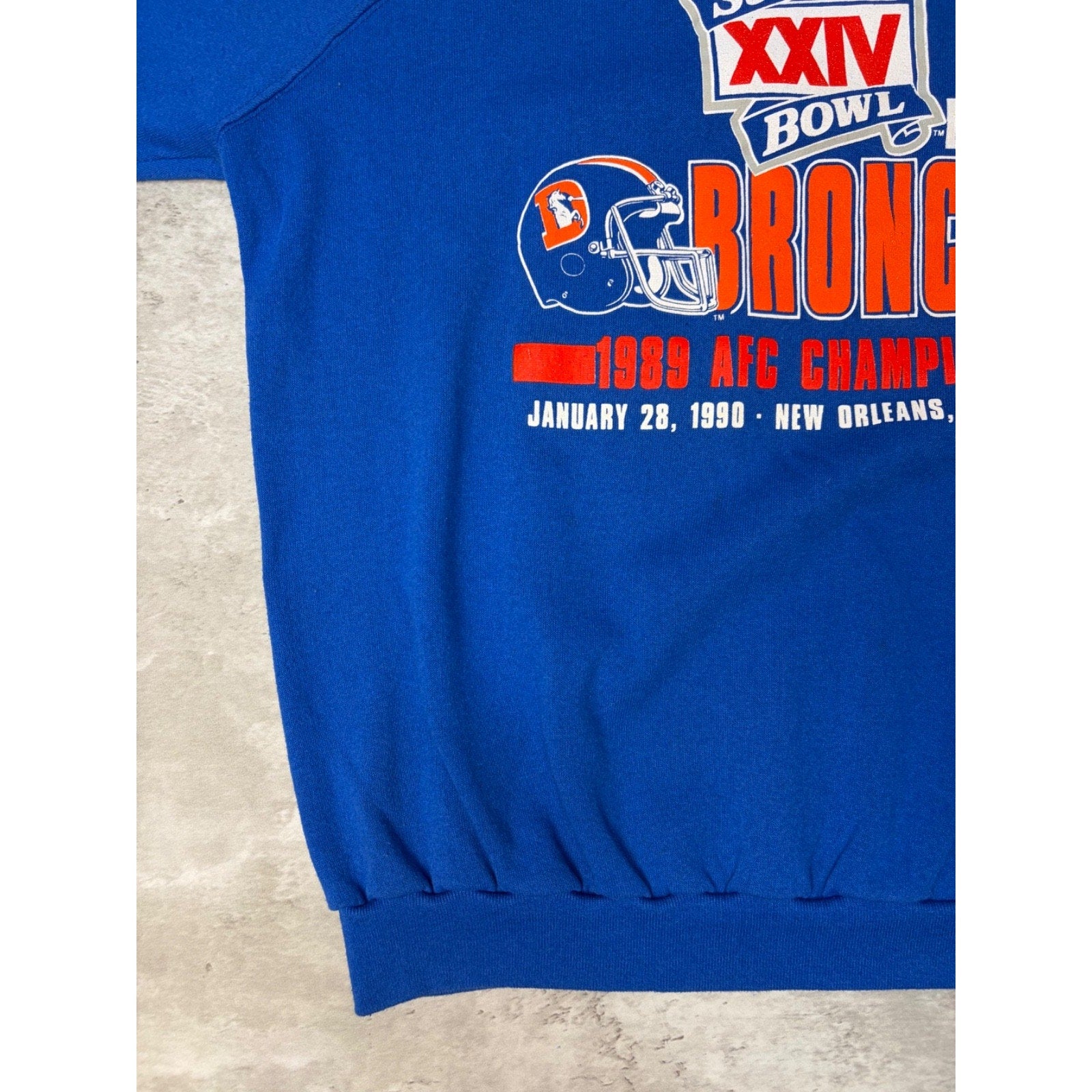 Vintage 1989 Denver Broncos NFL AFC Champions Graphic Sweatshirt Size Large