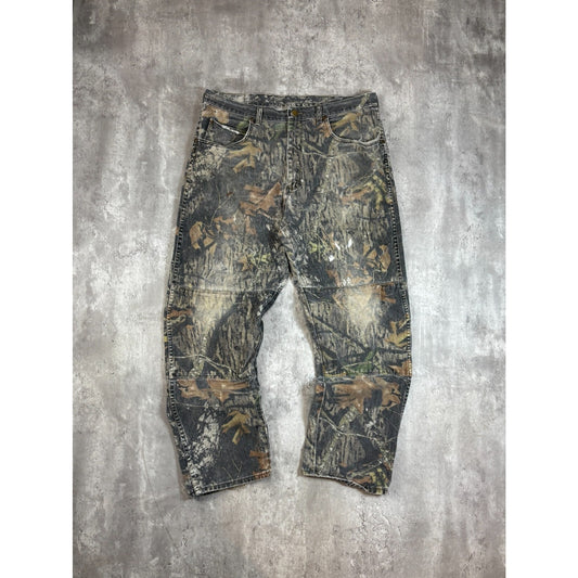 Vintage Wrangler Mossy Oak Break Up Double Knee Camo Hunting Pants Size 38