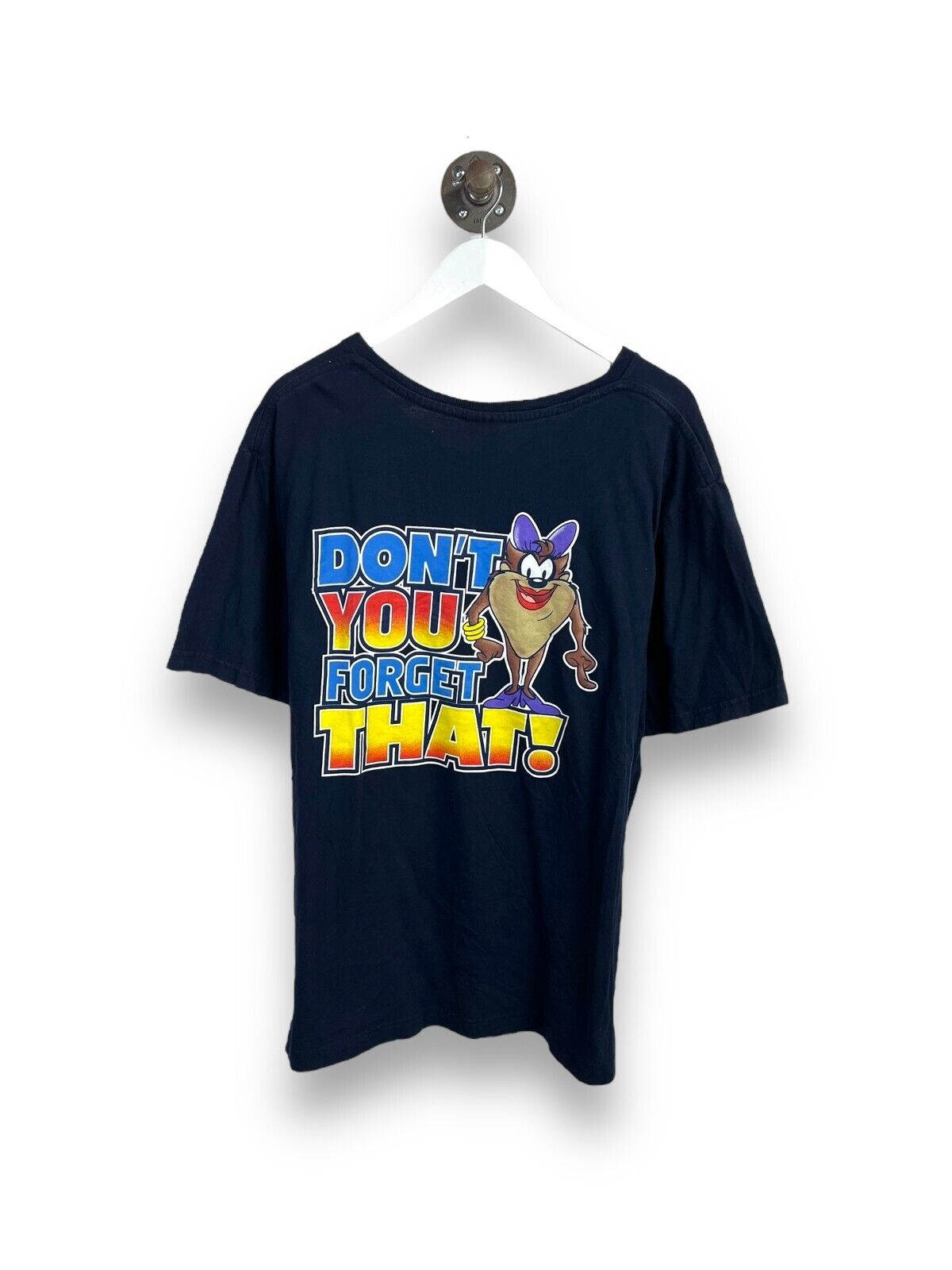 Vintage 2000 Looney Tunes Taz Cartoon Comedy T-Shirt Size XL Blue