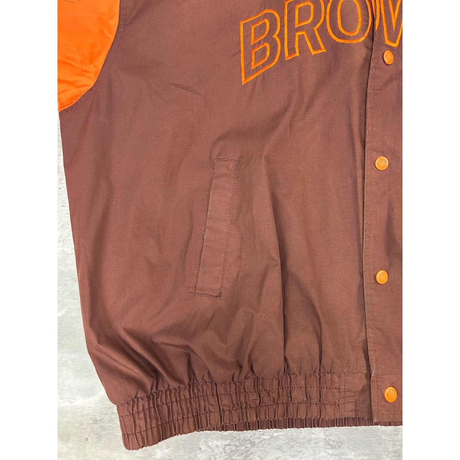 Vintage 90s Cleveland Browns NFL Embroidered Football Bomber Jacket Size 2XL