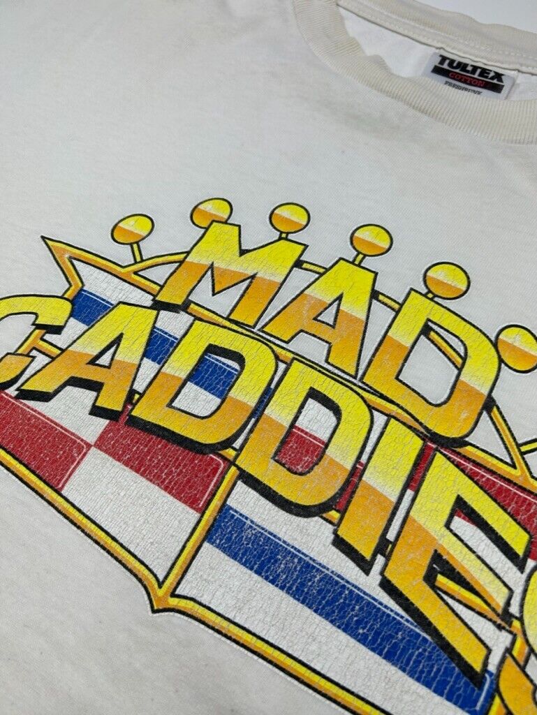 Vintage 90s Mad Caddies Spellout Graphic T-Shirt Size XL White