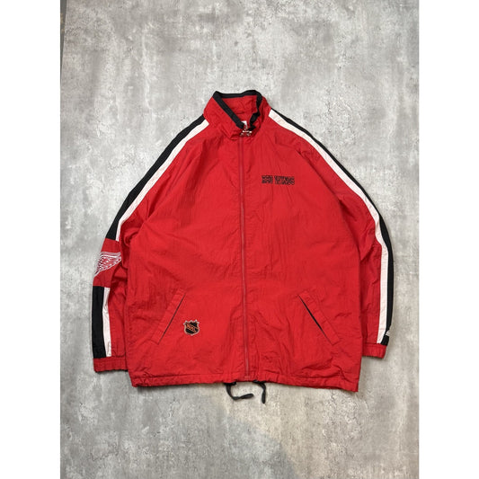 Vintage 90s Detroit Red Wings NHL Embroidered Nylon Starter Jacket Size XL