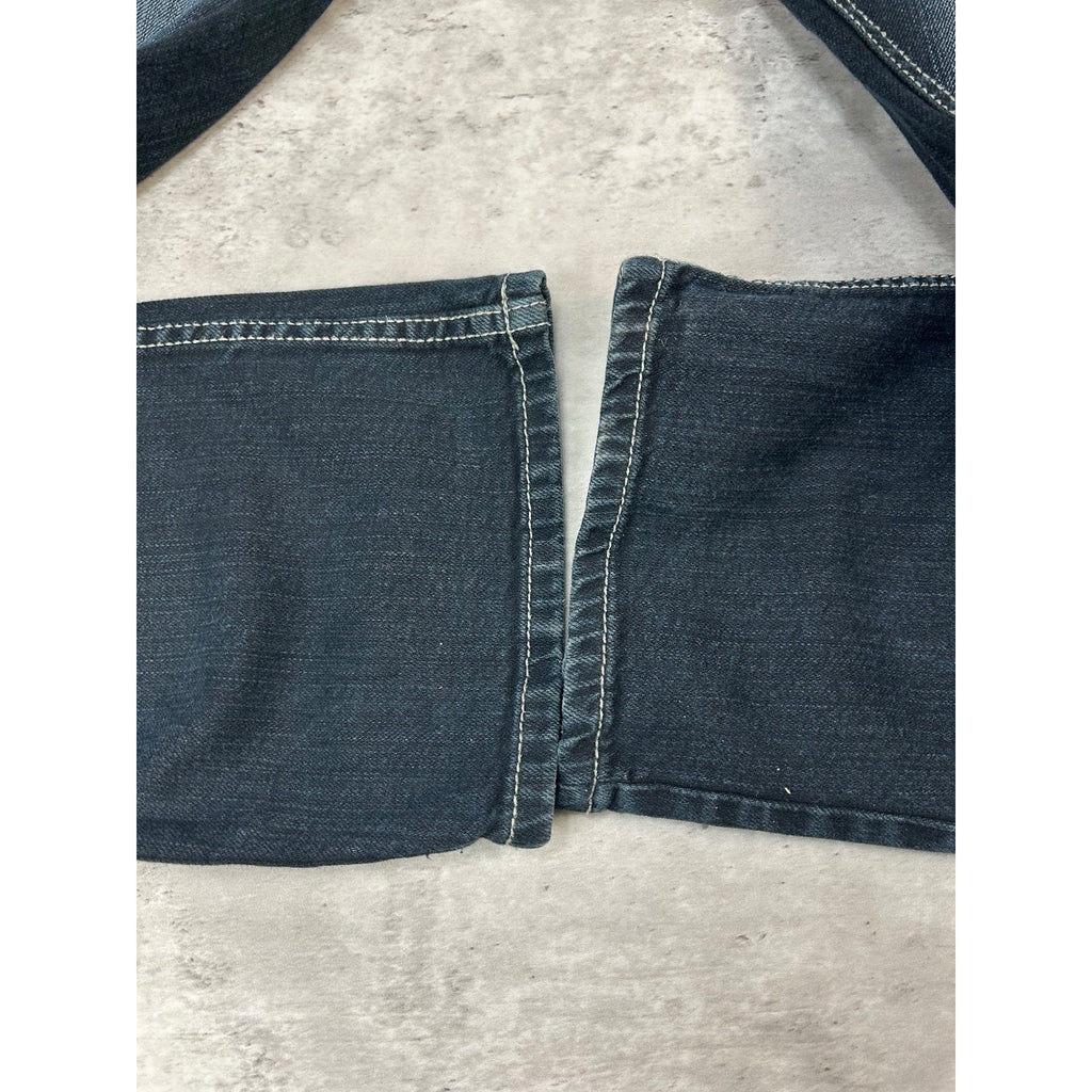 Vintage Y2K Sean Jean Dark Wash Embroidered Spellout Denim Pants Size 38