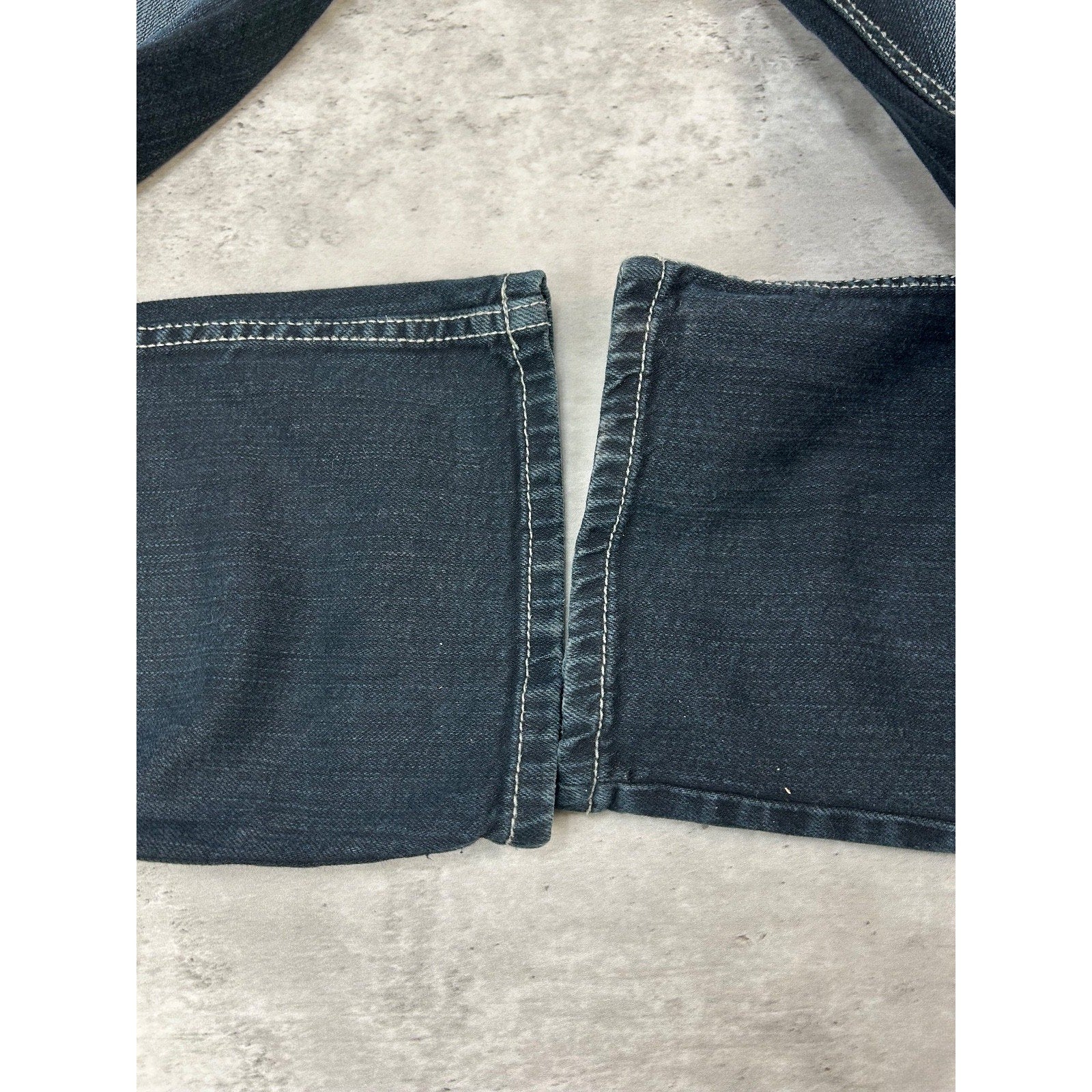 Vintage Y2K Sean Jean Dark Wash Embroidered Spellout Denim Pants Size 38