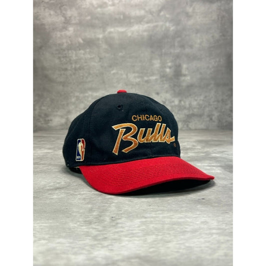 Vintage 90s Chicago Bulls NBA Sports Specialties Script Snapback Hat OSFA