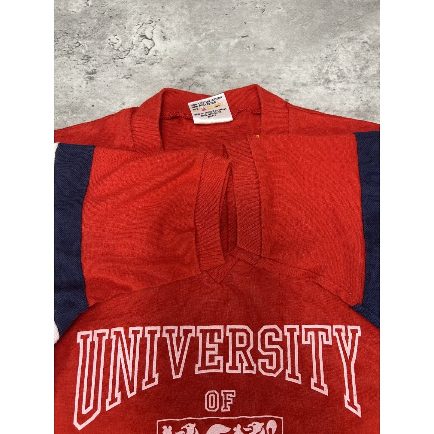 Vintage 70s/80s University Of Waterloo Collegiate Crest Football Jersey Sz Small