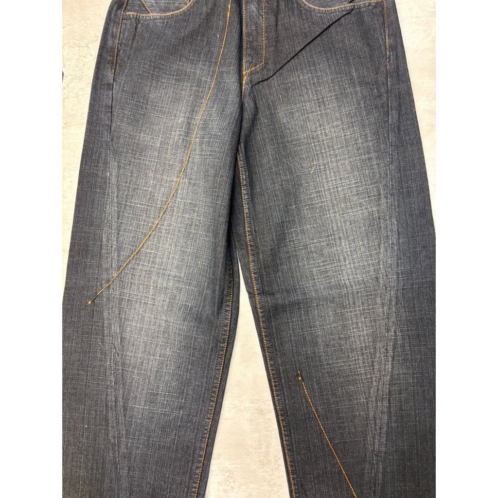 Vintage Y2K Rocawear Embroidered Pocket Dark Wash Denim Pants Size 28x32