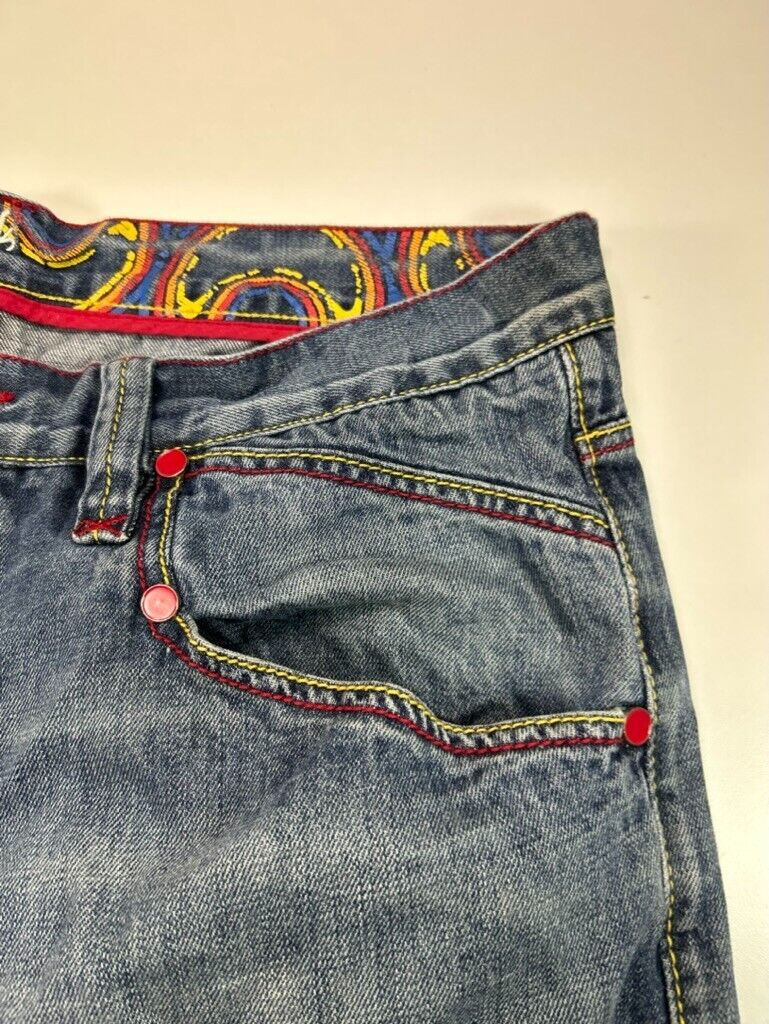 Vintage Y2K COOGI Jeans Baggy Fit Medium Wash Embroidered Denim Pants Size 39