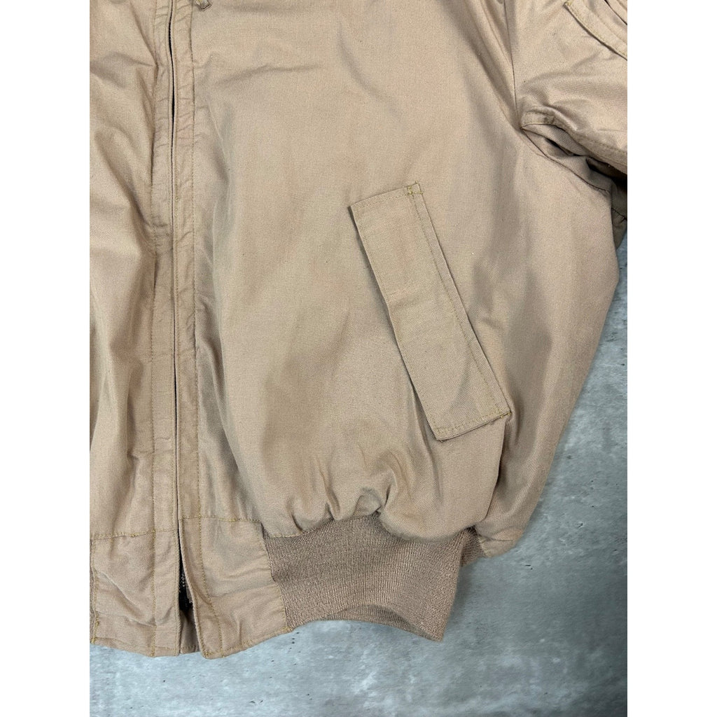 Vintage 90s Earth Tone Collared Full Zip Bomber Jacket Size XL