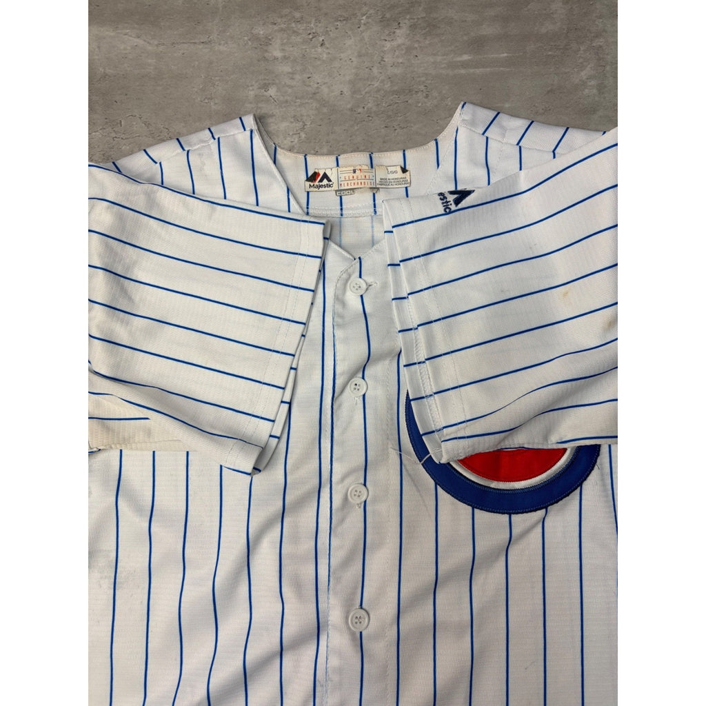 Javier Baez #9 Chicago Cubs MLB Stitched Pinstripe Baseball Jersey Size Large