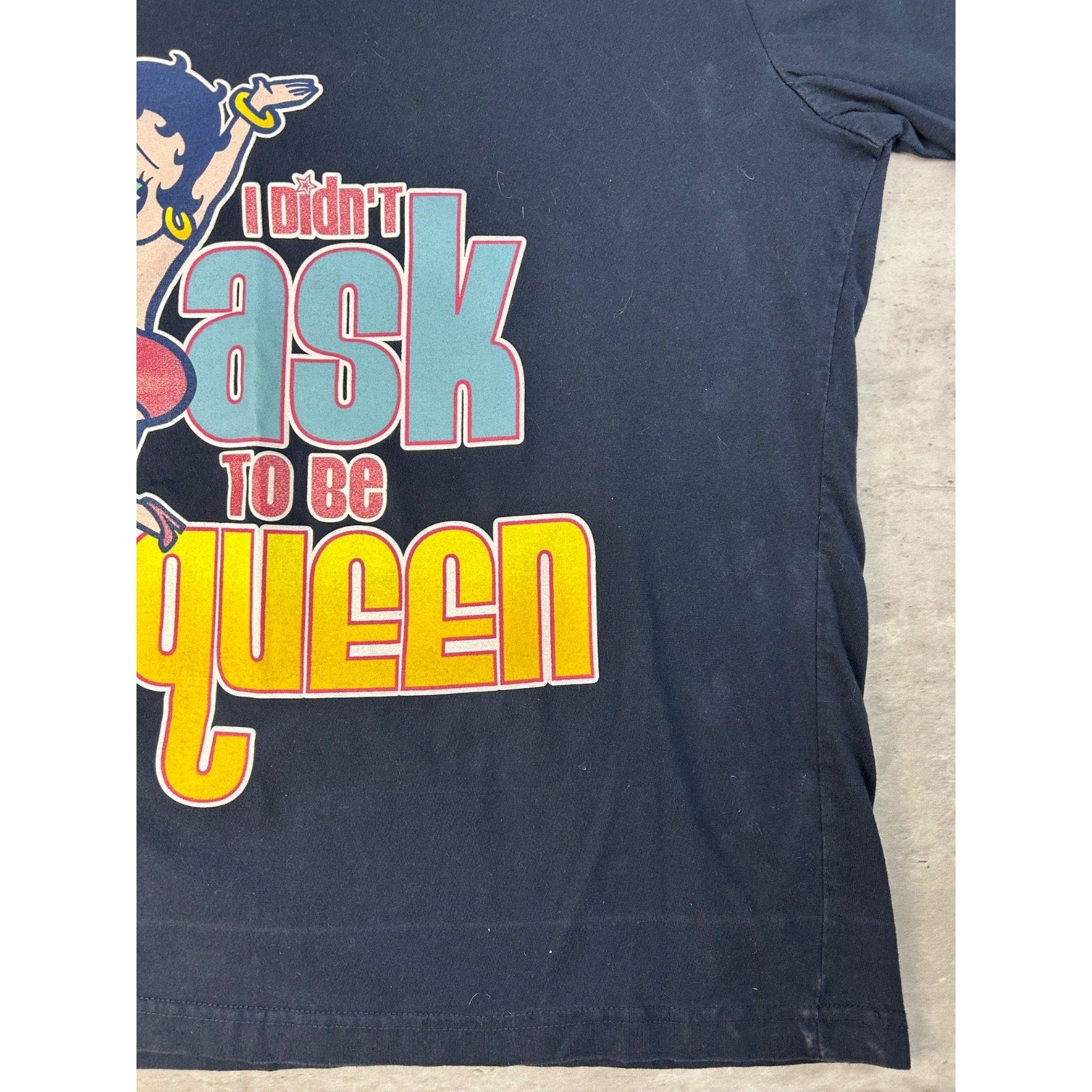 Vintage 2003 Betty Boop Didnt Ask To Be The Queen Cartoon Graphic T-Shirt Sz XL