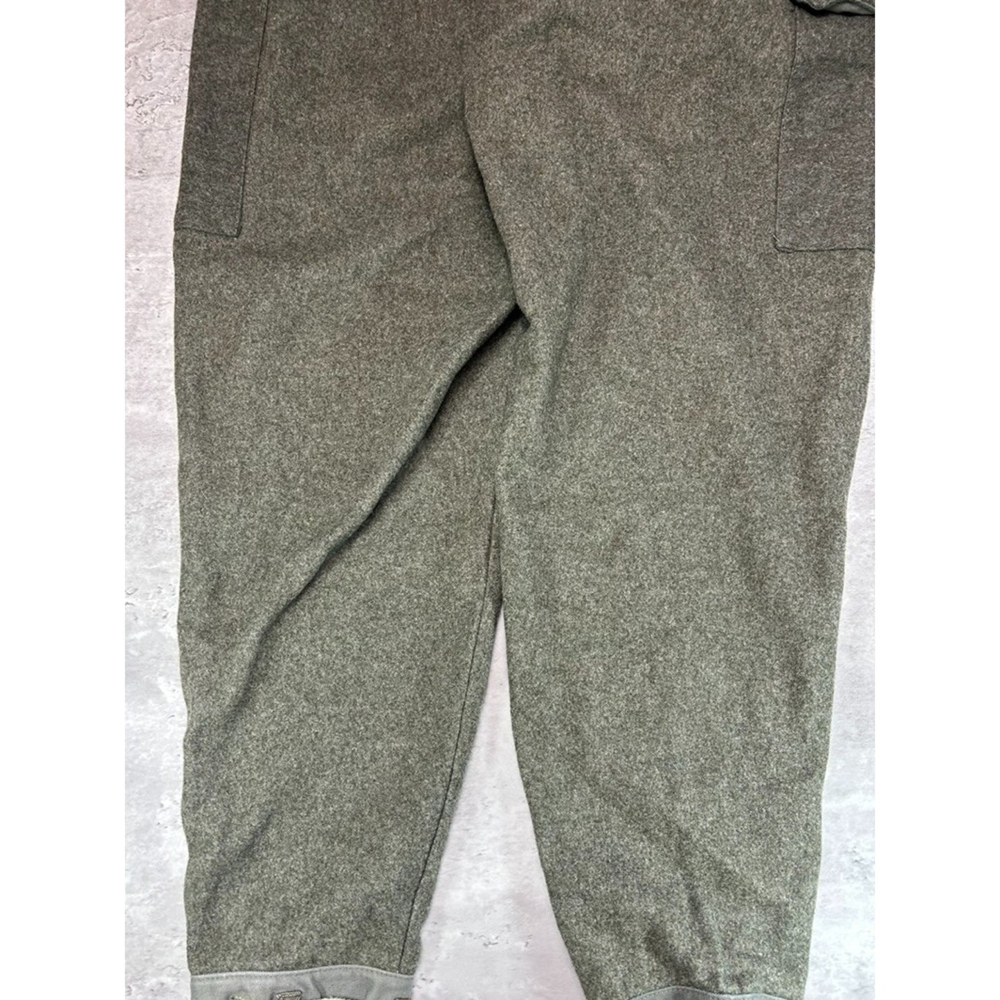 Vintage 1970s Wool Military Buckled Multi Pocket Cargo Pants Size 38 Green